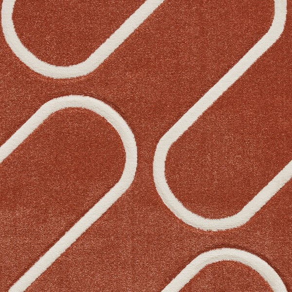 Tappeto color mattone 120x170 cm Linear Curve – Catherine Lansfield-image-4