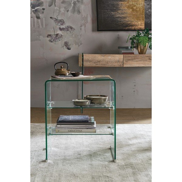 Tavolino in vetro 40x50 cm Iride – Bizzotto-image-1