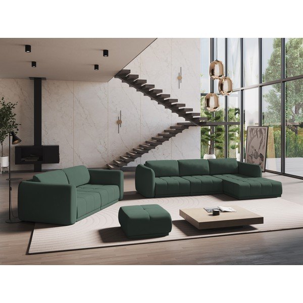 Divano angolare verde Hoku – Makamii-image-1
