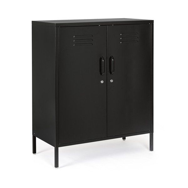 Armadietto nero in metallo con chiusura a chiave 80x101,5x40 cm Cambridge – Yes Everyday-image-4
