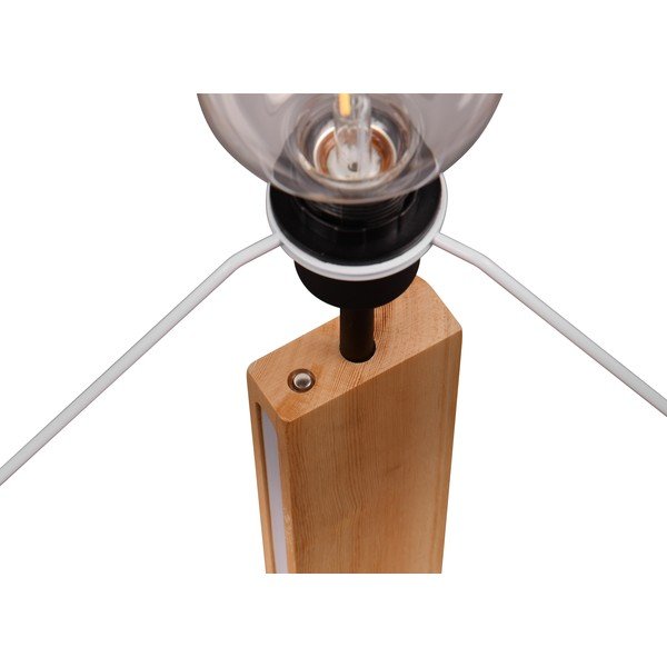 Lampada da terra in nero e naturale con paralume in tessuto (altezza 150 cm) Rahul - Trio-image-1