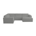 Divano angolare grigio in tessuto bouclé (a U) Roxy - Scandic