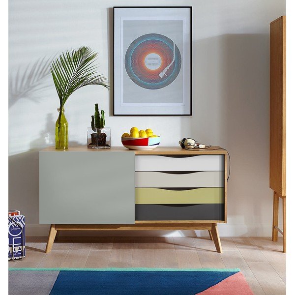 Cassettiera grigia Avon - Woodman-image-1