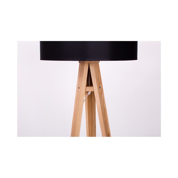 Lampada da terra con paralume nero e cavo trasparente Wanda - Ragaba-image-1
