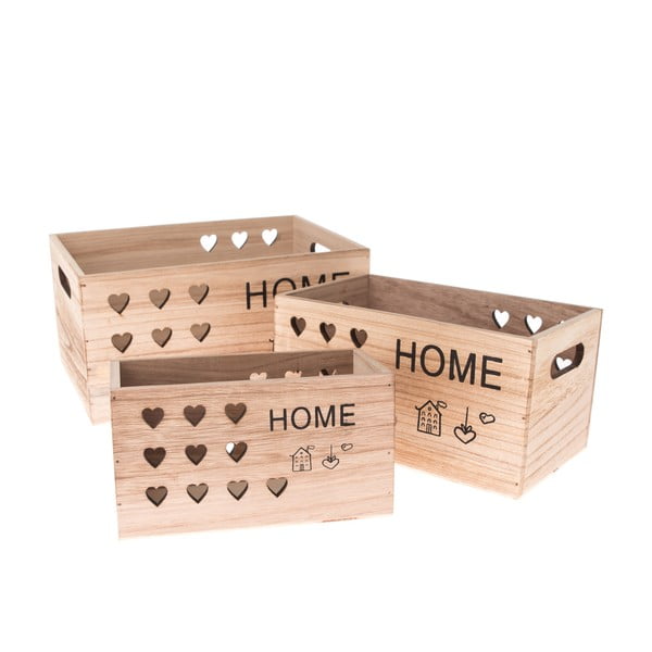 Set di 3 scatole decorative in legno - Dakls