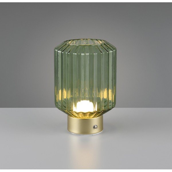 Lampada da tavolo LED dimmerabile in verde e oro con paralume in vetro (altezza 19,5 cm) Lord - Reality-image-1