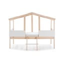 Letto per bambini a cupola/elevato 90x190 cm, colore bianco/naturale Parma - Marckeric