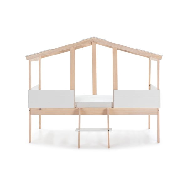 Letto per bambini a cupola/elevato 90x190 cm, colore bianco/naturale Parma - Marckeric