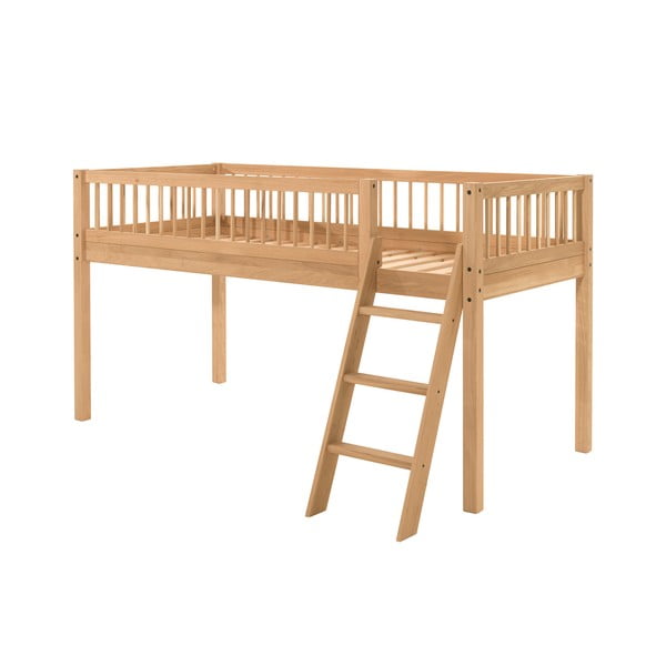 Letto rialzato per bambini in legno di quercia in colore naturale 90x200 cm Forrest - Vipack