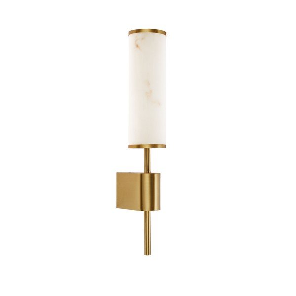 Lampada da parete LED bianca/color ottone con effetto pietra Nolia – Nova Luce