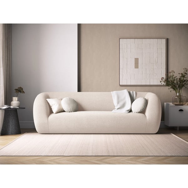 Divano in tessuto bouclé crema 230 cm Essen - Cosmopolitan Design-image-1