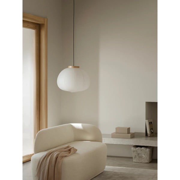 Lampadario bianco con paralume in carta ø 60 cm Kami – Blomus-image-2