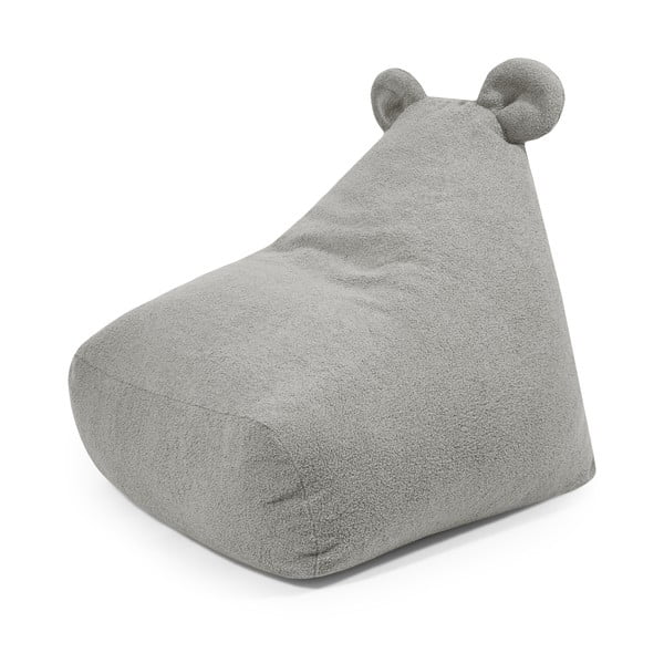 Pouf a sacco per bambini grigio chiaro con rivestimento in bouclé Snug 80 Bear – SLOWDOWN