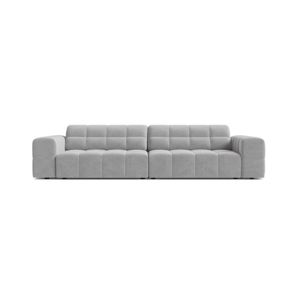 Divano grigio chiaro con rivestimento in velluto 252 cm Chicago – Cosmopolitan Design