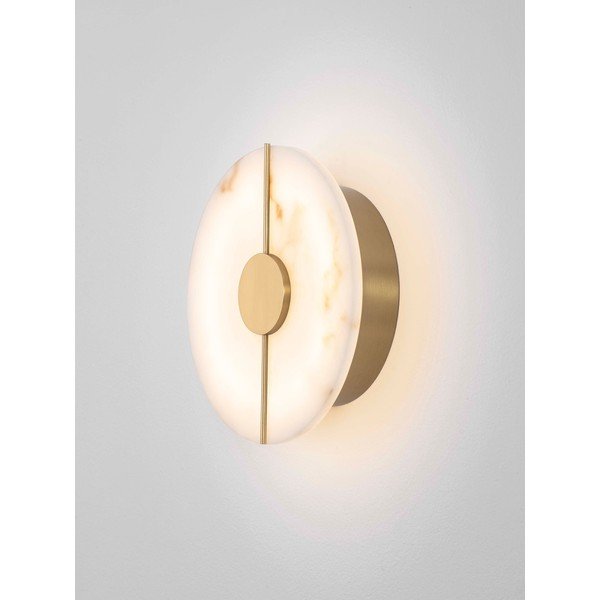 Lampada da parete LED color crema/color ottone con effetto pietra Aider – Nova Luce-image-2