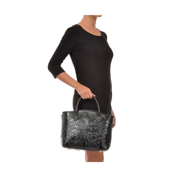 Borsa in pelle nera Rosa - Renata Corsi-image-4