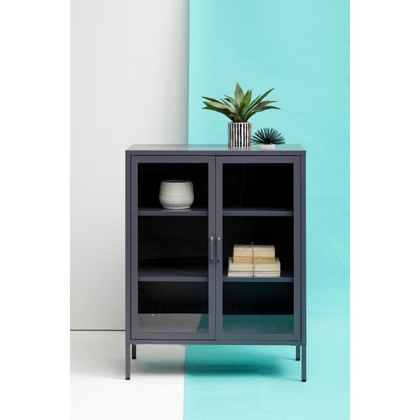 Vetrina grigia in acciaio 80x102x40 cm Acier – Premier Housewares-image-3