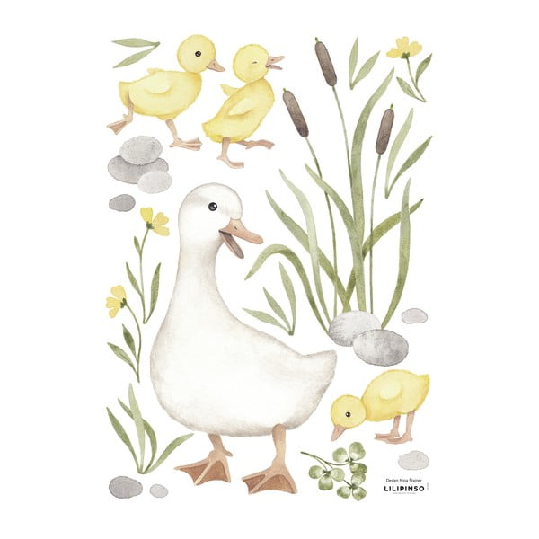 Foglio adesivo 30x42 cm Baby Ducks Mom - Lilipinso