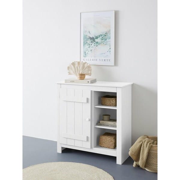 Madia in legno di pino bianco 90x90 cm Bertram - Støraa-image-1