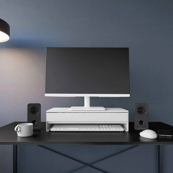 Supporto per monitor bianco in metallo Tower – YAMAZAKI-image-1