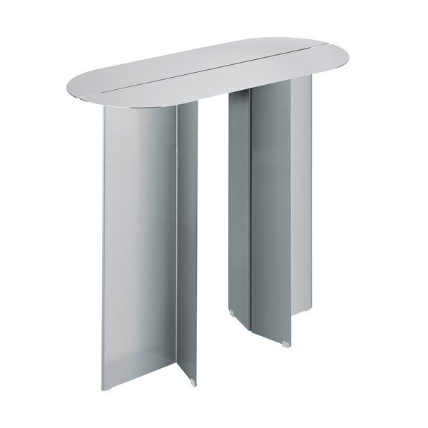 Tavolo consolle color argento opaco in acciaio inox 35x80 cm Oru – Blomus-image-4