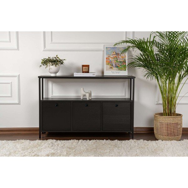 Tavolo consolle nero opaco 29,5x120 cm Solace – Kalune Design-image-4