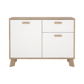Cassettiera bianca e di colore naturale con effetto rovere 99x73x39 cm Ikast – Tvilum