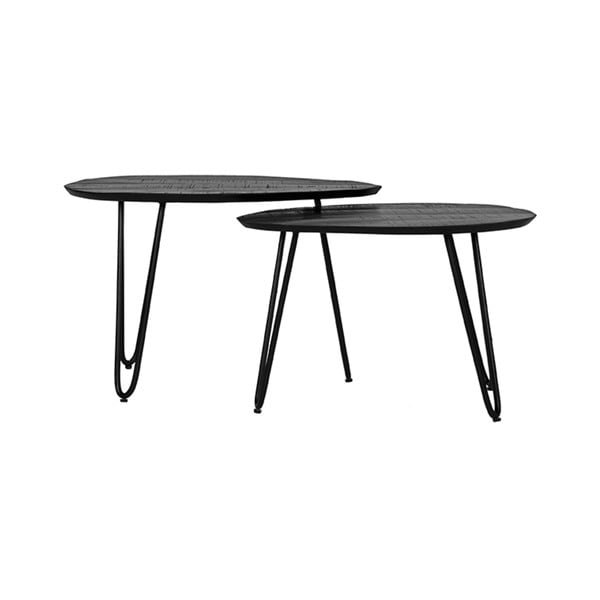 Tavolini in legno di mango nero in set da 2 43x68 cm Frisk - LABEL51