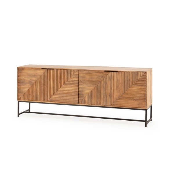 Credenza di colore naturale in mango massiccio 210x80x40 cm Nereida – MOME-image-2
