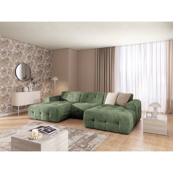 Divano angolare verde (a U/con chaise lounge) Melva – Ropez-image-3
