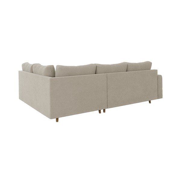 Divano angolare beige (con penisola a destra/a L) con rivestimento in bouclé Ariella – Ropez-image-2