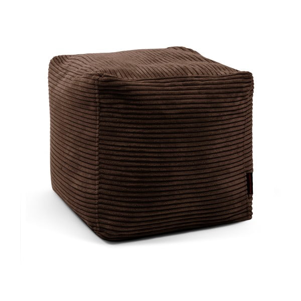 Puof a sacco marrone scuro con rivestimento in velluto a coste Up! MooG – SLOWDOWN