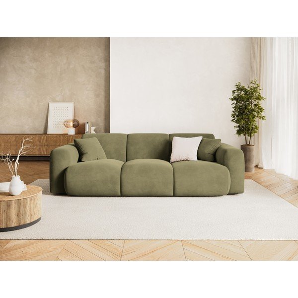 Divano color kaki con rivestimento in velluto 235 cm Molino – Micadoni -image-1