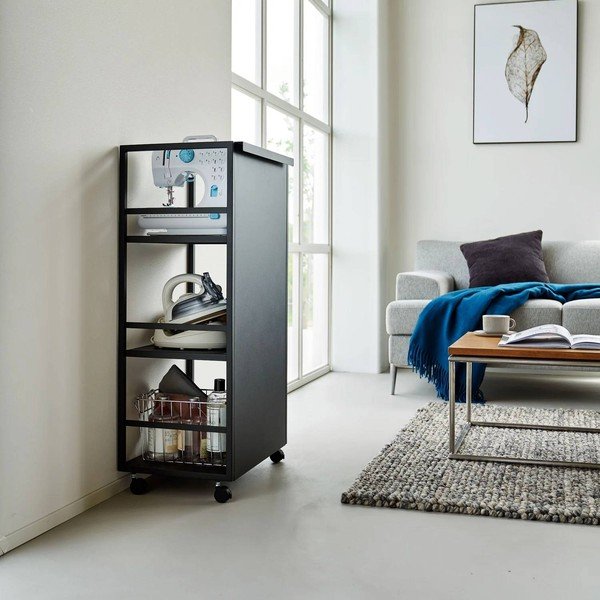 Carrello portaoggetti nero in metallo 42x84,5x32 cm Tower – YAMAZAKI-image-4