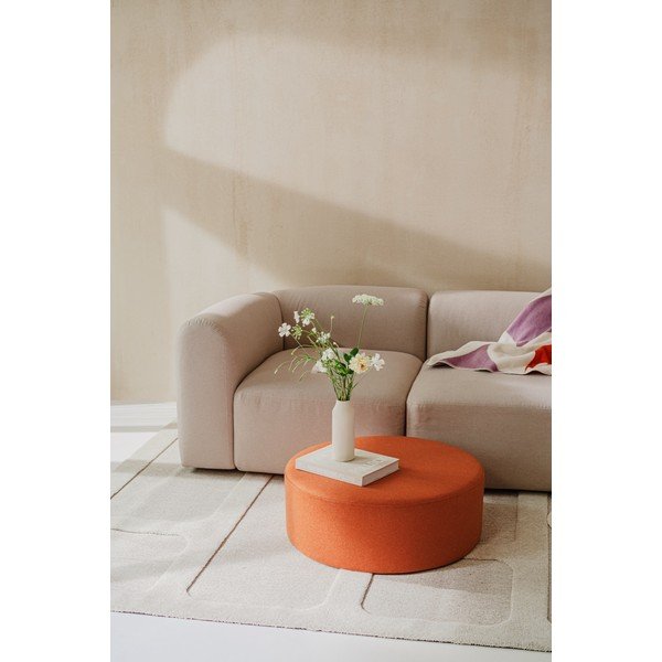 Poggiapiedi color terracotta con rivestimento in lana Folk – noo.ma-image-1