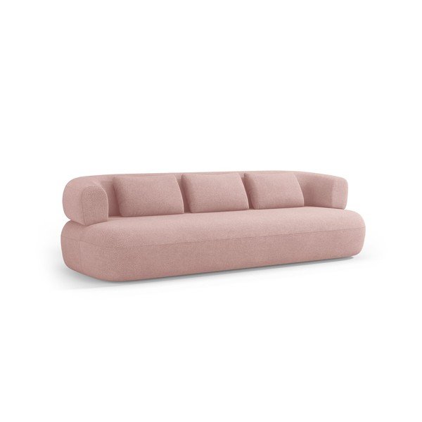 Divano rosa chiaro con rivestimento in bouclé 200 cm Jenny – Micadoni 