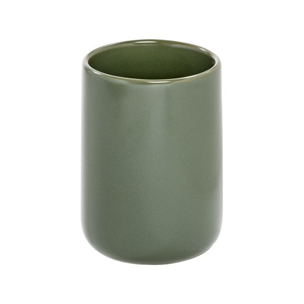Bicchiere per spazzolino da denti in ceramica verde Vanity Eco Vanity - iDesign-image-3