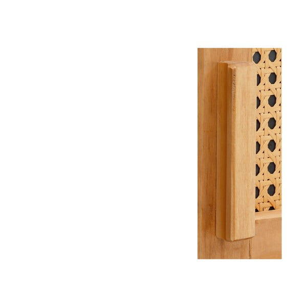 Tavolo TV in legno di pino con ante in rattan Jolene - Støraa-image-3