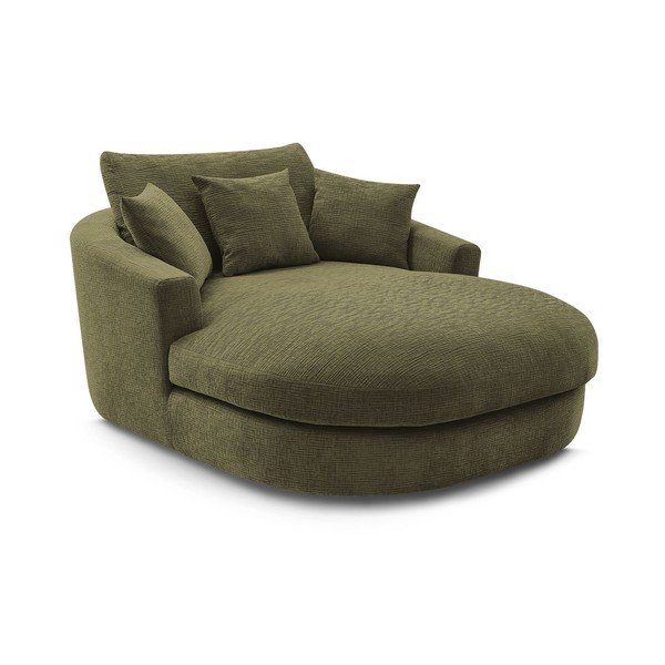 Poltrona verde con rivestimento in ciniglia Belem – Bobochic Paris