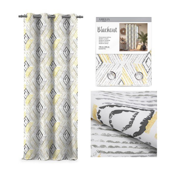 Tenda Grigio geometrico, 140 x 245 cm - AmeliaHome-image-1