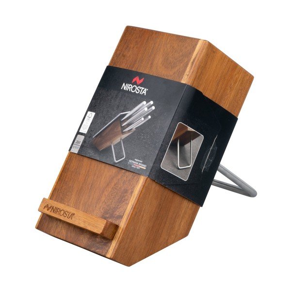 Ceppo di coltelli con supporto in legno di acacia Aiuto - Nirosta-image-3