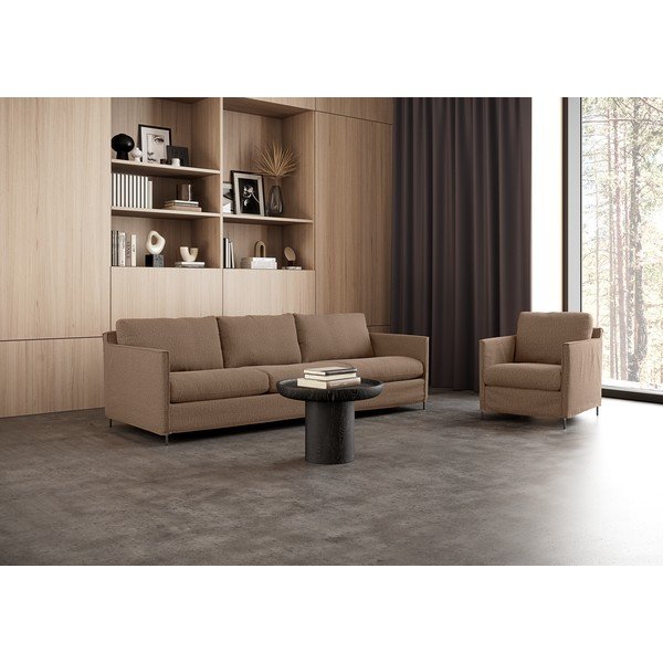 Divano marrone 248 cm Petito - Furninova-image-1