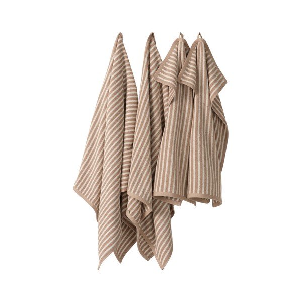 Set di asciugamani per viso e corpo beige/color crema in cotone 4 pz Dixie – Jotex