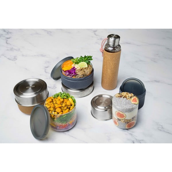 Borraccia in vetro con custodia in silicone arancione, 600 ml G-Bottle - Black + Blum-image-3