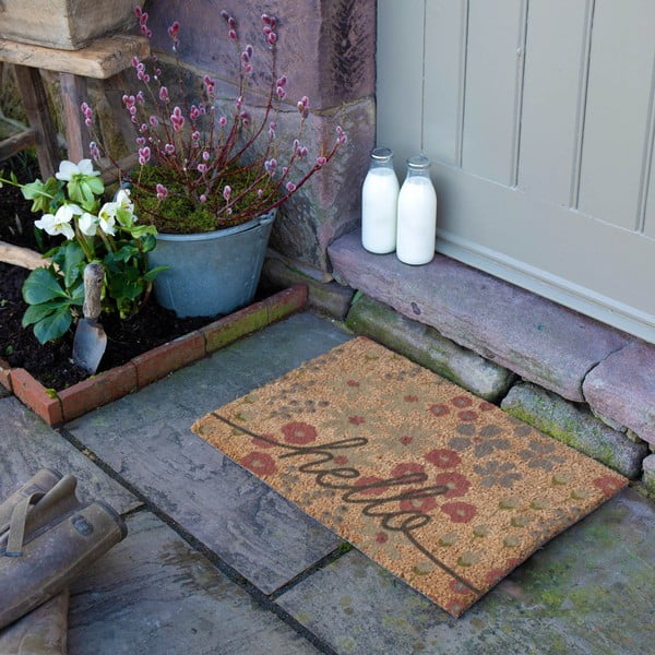 Zerbino in fibre di cocco 40x60 cm Hello Scribbly Floral – Artsy Doormats-image-3