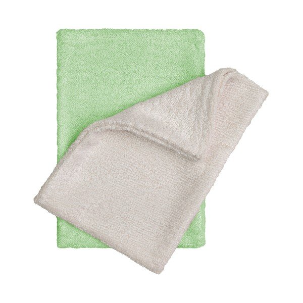 Set di 2 strofinacci in bambù beige e verde - T-TOMI