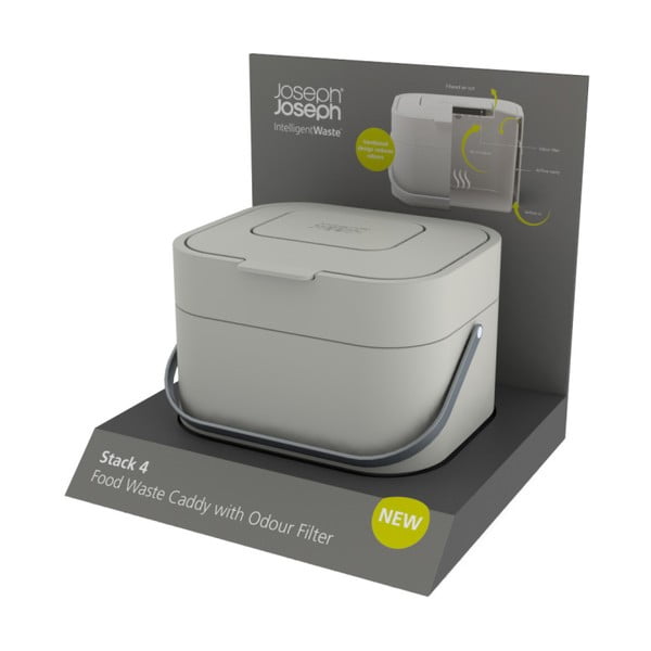 Contenitore grigio per rifiuti compostabili 4 l Intelligent Waste - Joseph Joseph-image-2