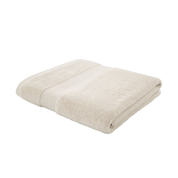 Asciugamano in cotone crema e misto seta 100x150 cm - Bianca