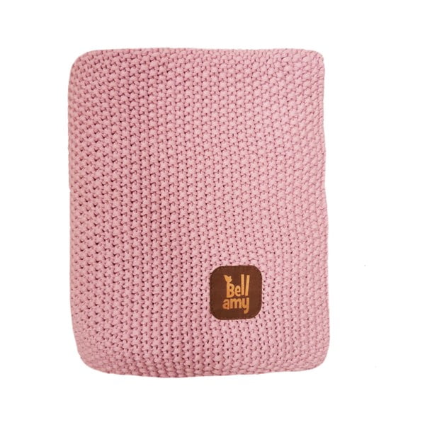 Coperta per neonati in cotone rosa 100x80 cm Rosy - BELLAMY