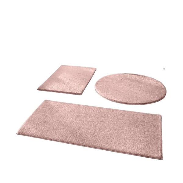 Tappetini da bagno rosa in set da 3 pezzi 50x90 cm - Mila Home